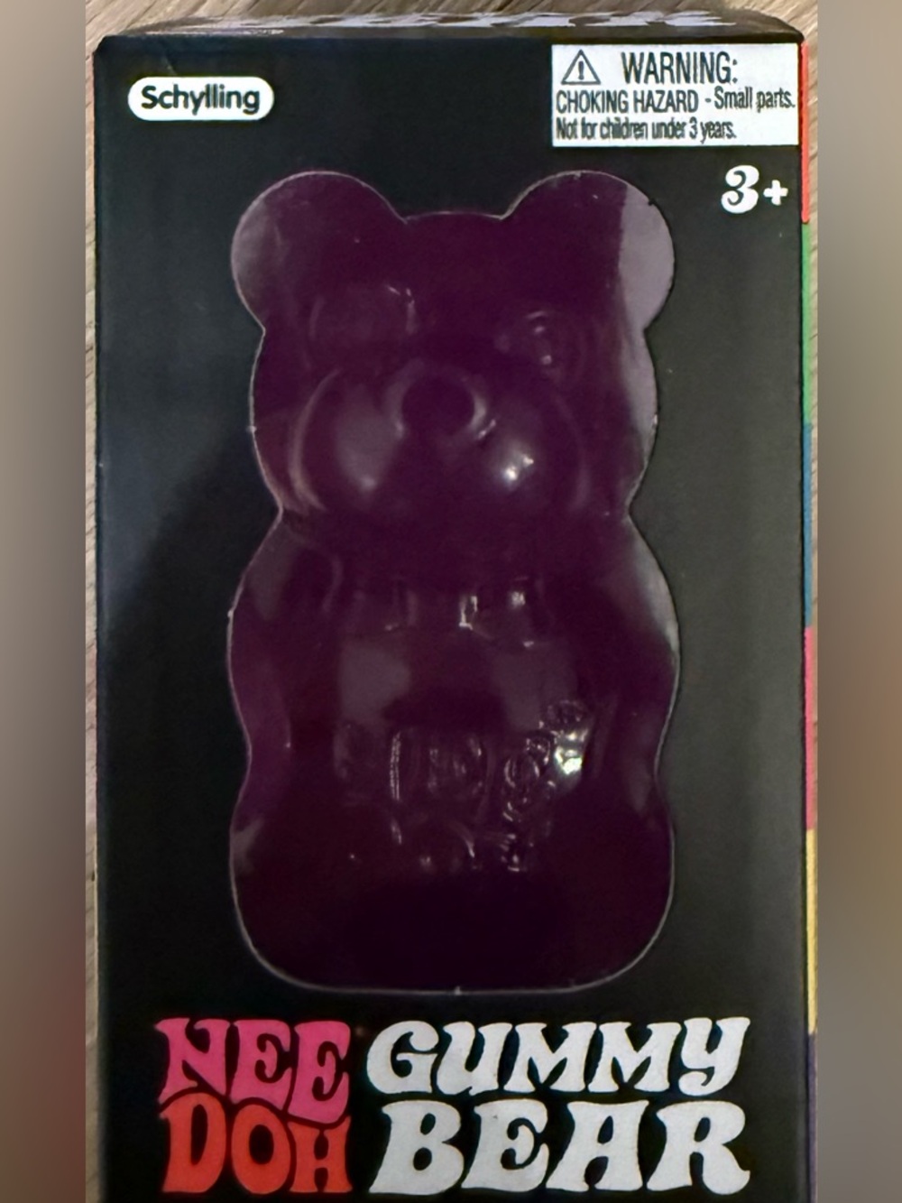 SCHYLLING NEEDOH Authentic Purple Solid Squeeze Toy Gummy Bear. New/Unopened Box